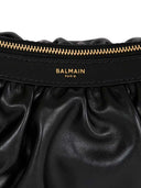 Balmain Ebene Ruffled Shoulder Bag