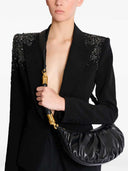 Balmain Ebene Ruffled Shoulder Bag