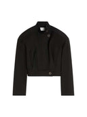 Sportmax Übergroße Baumwoll-Bomberjacke Schwarz