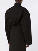 Sportmax Übergroße Baumwoll-Bomberjacke Schwarz