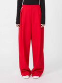 Sportmax Stretch-Wollfaltenhose Rot