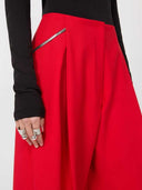 Sportmax Stretch-Wollfaltenhose Rot