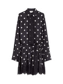 Sportmax Short Dress With Lace Black