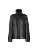 Sportmax Übergroße Lederjacke Schwarz