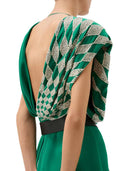 Versace Silk Midi Evening Dress With Embroidery