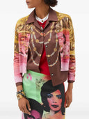 Versace bedruckter Seidenstrick-Cardigan