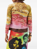 Versace bedruckter Seidenstrick-Cardigan