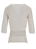 La Rose La Rose V Neck Cash/Silk Cream