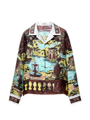 Versace Slim Fit Printed Silk Twill Shirt
