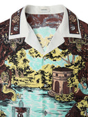 Versace Slim Fit Printed Silk Twill Shirt