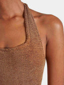 Hunza G Sand Colored Halterneck One Piece Swimsuit
