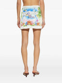 Casablanca Better Days Graphic Print Silk Mini Skirt