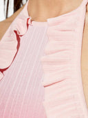 Casablanca High Neck Mini Dress With Ruffles