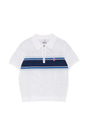 Casablanca Striped Zip Up Polo Shirt