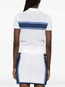 Casablanca Striped Zip Up Polo Shirt