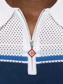 Casablanca Striped Zip Up Polo Shirt