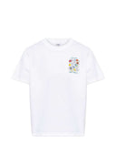 Casablanca Short Sleeved T Shirt With Graffiti Print