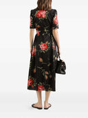 Dolce & Gabbana Floral Midi Dress With Belt