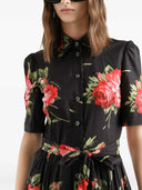 Dolce & Gabbana Floral Midi Dress With Belt