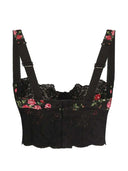 Reggiseno a balconcino Dolce & Gabbana in raso stampato e pizzo