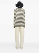 Jil Sander T-shirt i stribet bomuld