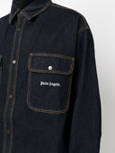 Palm Angels Palm Angles Logo Embroidered Denim Shirt