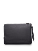Prada-Clutch aus Leder mit dreieckigem Logo