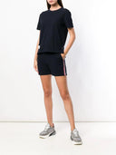 Thom Browne Relaxed Fit Short Sleeve Tee W/ Center Back Rwb Stripe In Classic Pique