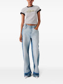 Stella Mc Cartney Logo Floral Embroidered T Shirt