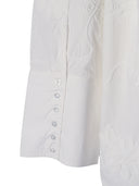 Camicia oversize Rotate Flower Bianco brillante (vestibilità oversize)