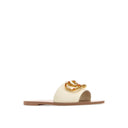 Valentino Garavani Valentino Garavani Vlogo Leather Flat Sandals