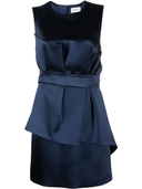 Parosh Satin Belted Sleveless Minidress