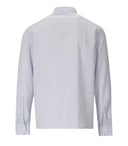B D Baggies White Light Blue Seersucker Striped Polo Shirt