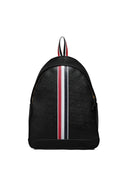 Thom Browne Multi Pocket Backpack W/ Rwb Stripe In Pebble Grain Leather