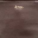 La Rose La Rose Leather Shopping Bag Dark Brown