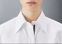 Thom Browne Thigh Length Point Collar Shirtdress W/ Rwb Grosgrain Placket In Solid Poplin