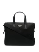 Prada Re Nylon Leather Trimmed Briefcase