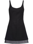 Prada Enamel Triangle Logo Wool Dress