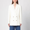 Anine Bing Ivory Double Breasted Jacket In Wool Blend