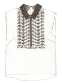 Alberta Ferretti Beaded Chiffon Top