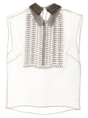Alberta Ferretti Beaded Chiffon Top