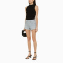 Agolde Light Blue Shorts In Regenerated Denim