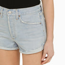 Agolde Light Blue Shorts In Regenerated Denim