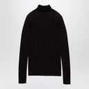 Roberto Collina Semi Transparent Brown Turtleneck Sweater