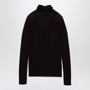 Roberto Collina Semi Transparent Brown Turtleneck Sweater