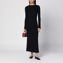 Roberto Collina Black Ribbed Wool Dress