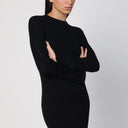 Roberto Collina Black Ribbed Wool Dress