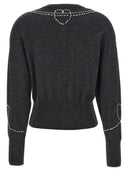 Mo5 Ch1 No Jeans Contrast Embroidery Cardigan