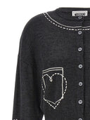 Mo5 Ch1 No Jeans Contrast Embroidery Cardigan