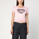 Diesel T Ele T Shirt In Powder Pink Stretch Cotton